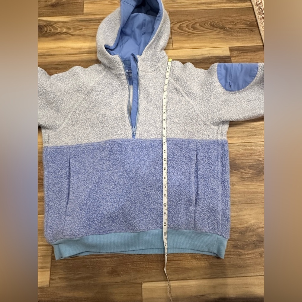 Outdoor Voices MegaFleece 1/2 Zip Pullover Hoodie Dusty Blue Size Medium Womens - Picture 7 of 9